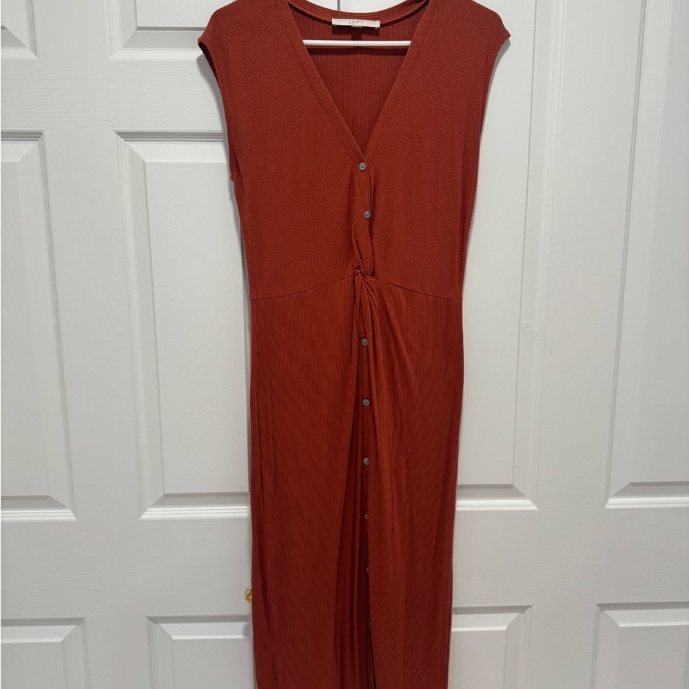 Loft Midi Sleeveless Button-Down Dress - Picture 2 of 5